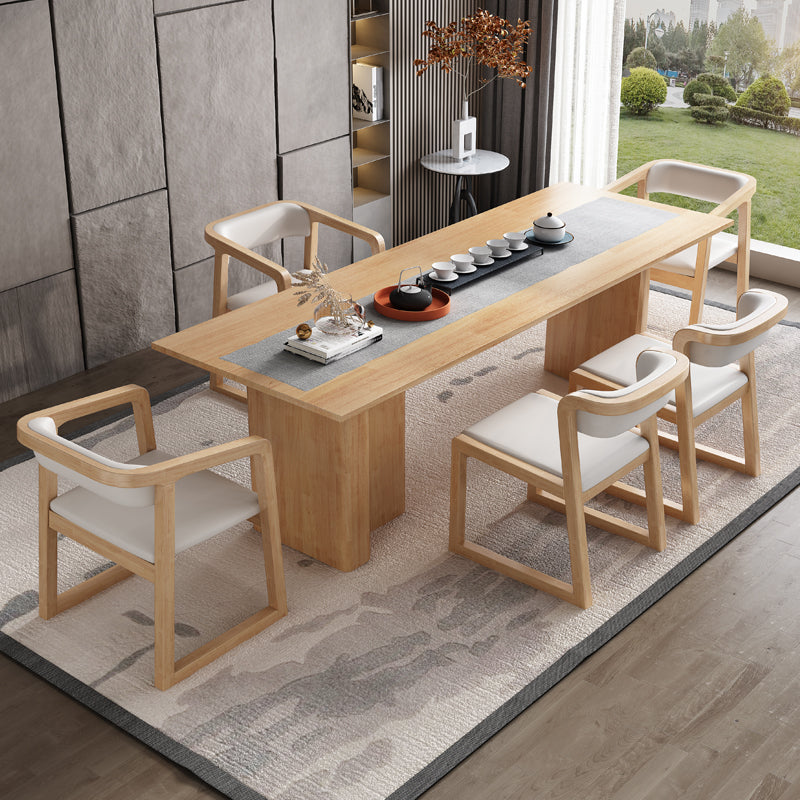 Chaise de salle à manger en bois de style scandinave, chaise de salle à manger à dossier ouvert avec bras