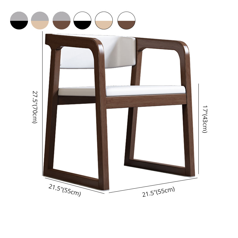 Chaise de salle à manger en bois de style scandinave, chaise de salle à manger à dossier ouvert avec bras