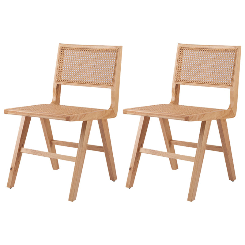 Silla de comedor de madera tradicional, respaldo de caña de cocina, silla lateral de comedor con respaldo abierto