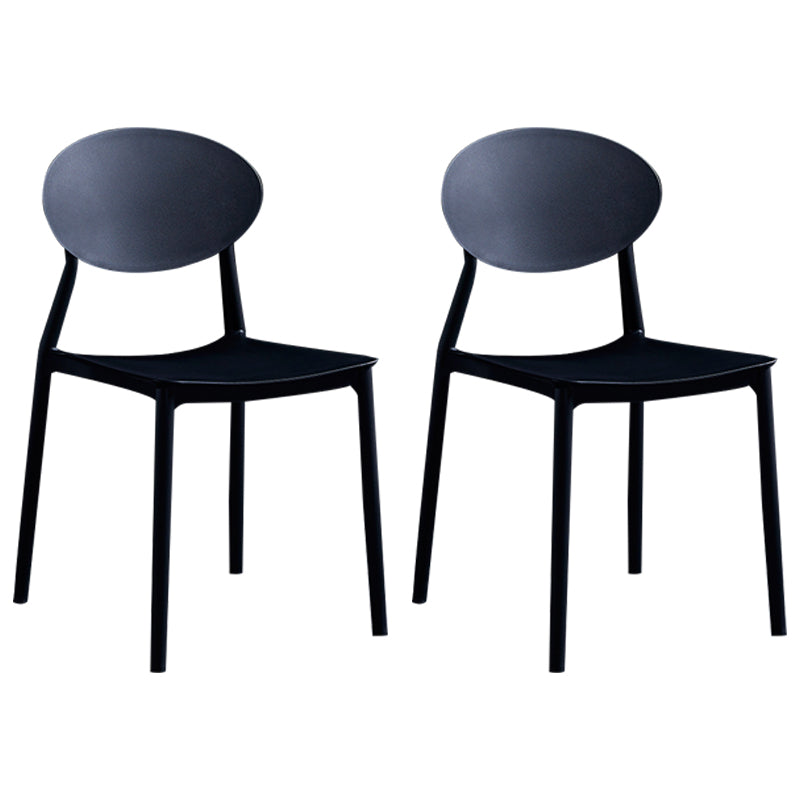 Moderne plastic eetkamerstoel stacking eetarmloze stoel voor restaurantgebruik