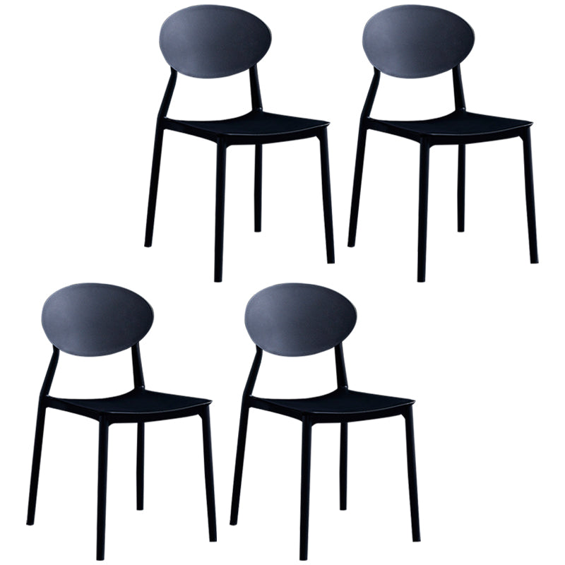 Moderne plastic eetkamerstoel stacking eetarmloze stoel voor restaurantgebruik