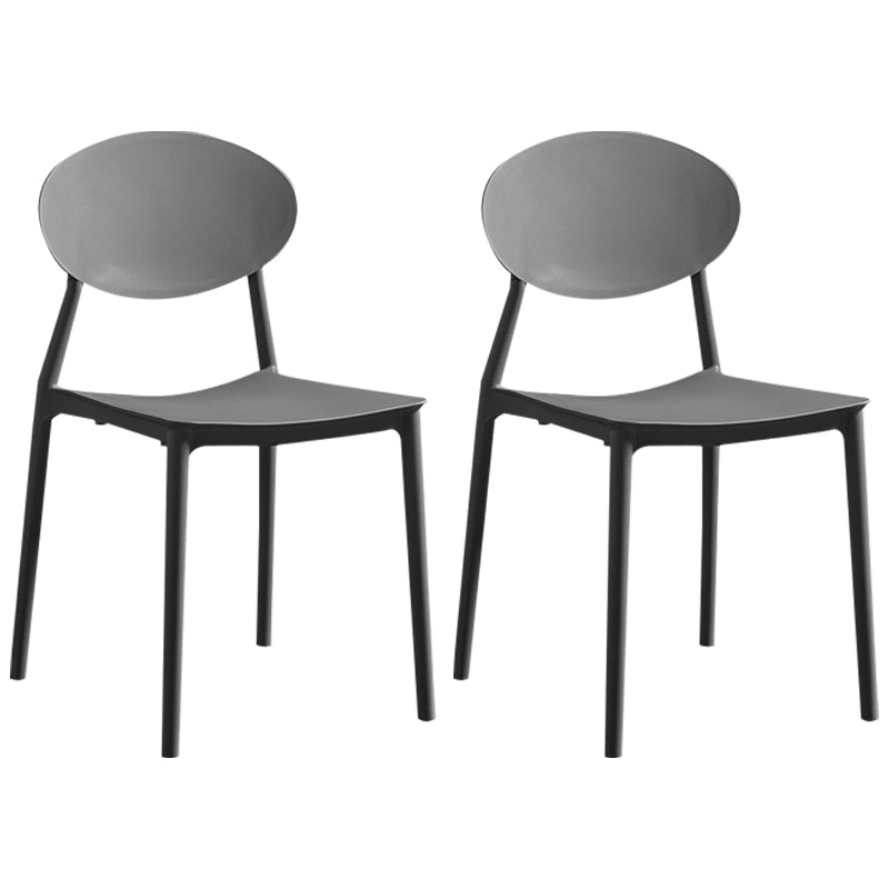 Moderne plastic eetkamerstoel stacking eetarmloze stoel voor restaurantgebruik