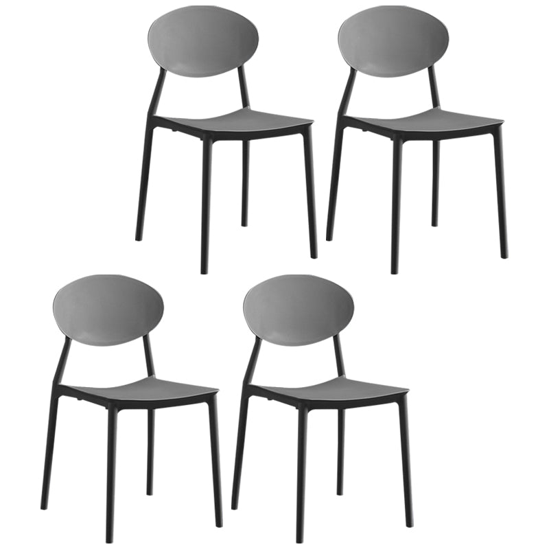Moderne plastic eetkamerstoel stacking eetarmloze stoel voor restaurantgebruik