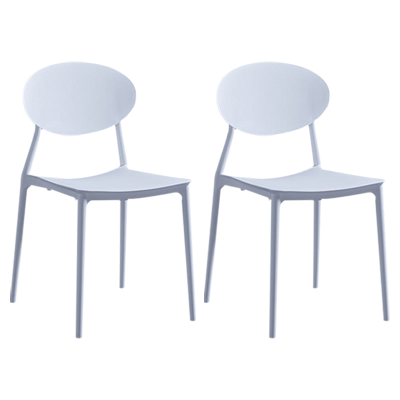 Moderne plastic eetkamerstoel stacking eetarmloze stoel voor restaurantgebruik