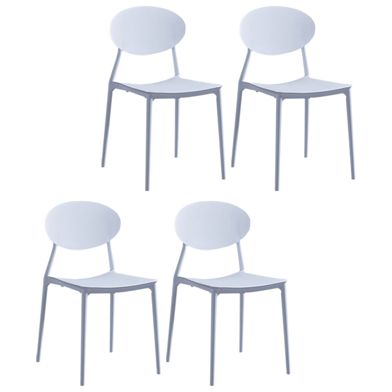 Moderne plastic eetkamerstoel stacking eetarmloze stoel voor restaurantgebruik