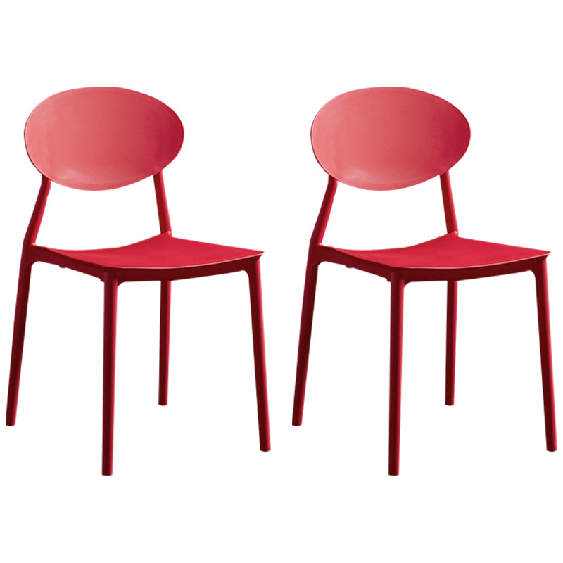 Moderne plastic eetkamerstoel stacking eetarmloze stoel voor restaurantgebruik