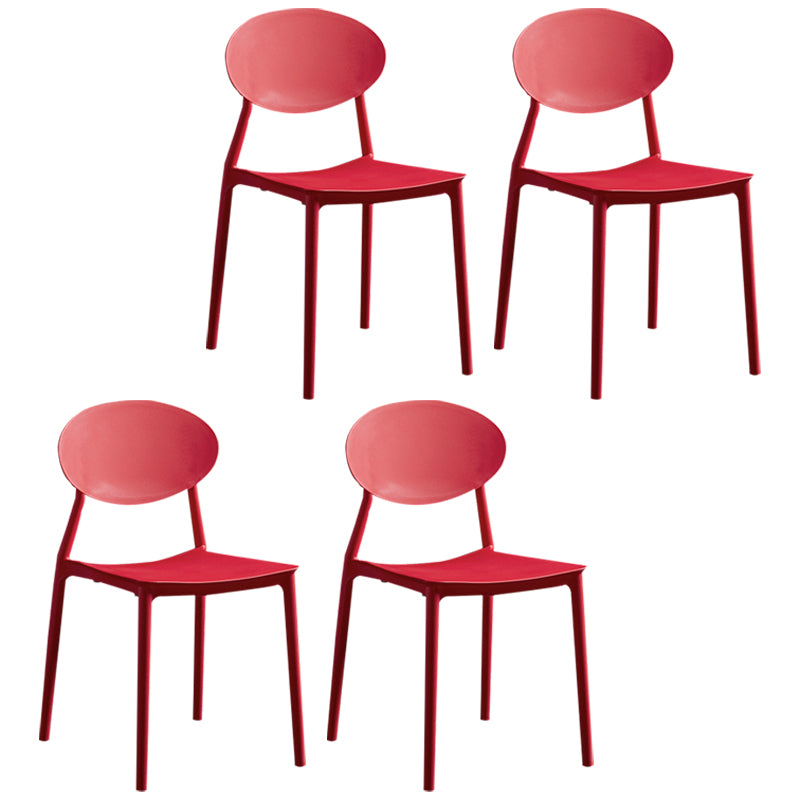 Moderne plastic eetkamerstoel stacking eetarmloze stoel voor restaurantgebruik