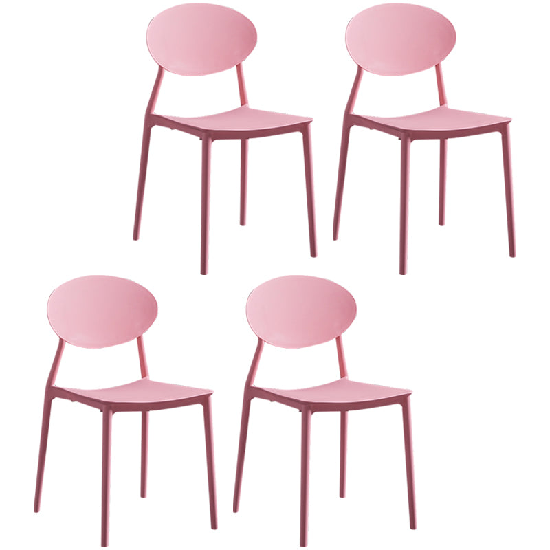 Moderne plastic eetkamerstoel stacking eetarmloze stoel voor restaurantgebruik