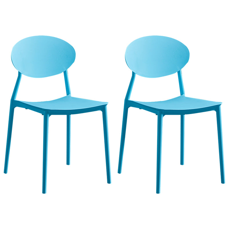 Moderne plastic eetkamerstoel stacking eetarmloze stoel voor restaurantgebruik