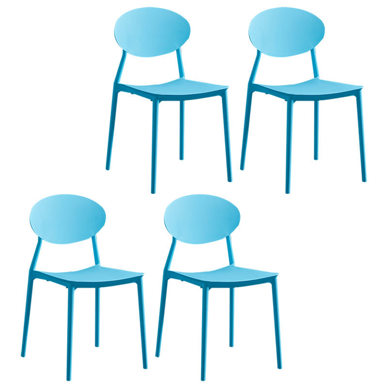 Moderne plastic eetkamerstoel stacking eetarmloze stoel voor restaurantgebruik