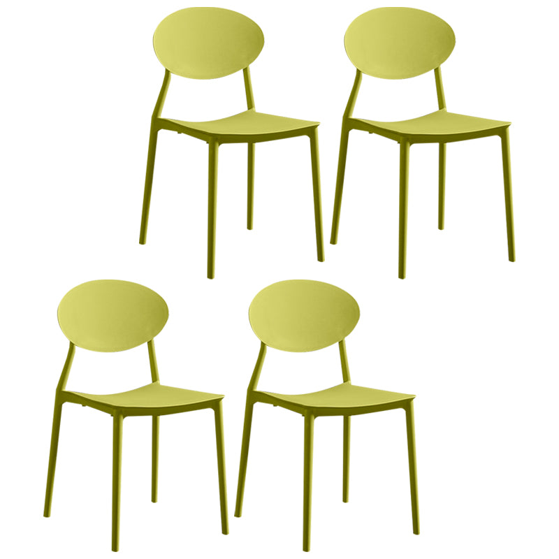 Moderne plastic eetkamerstoel stacking eetarmloze stoel voor restaurantgebruik