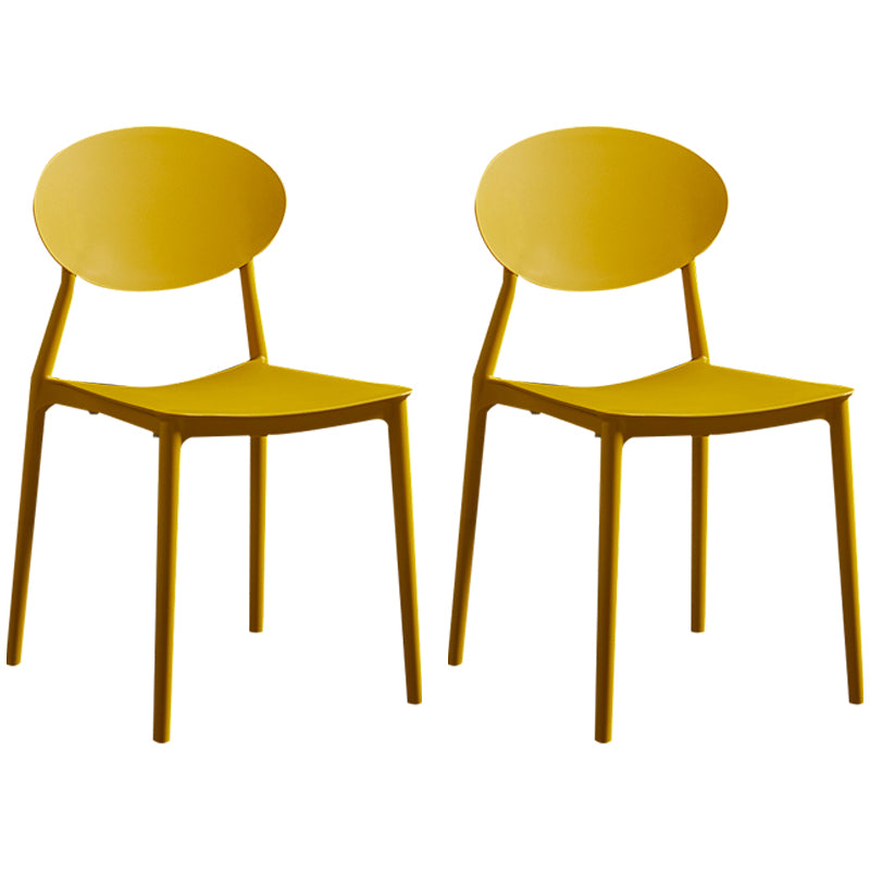 Moderne plastic eetkamerstoel stacking eetarmloze stoel voor restaurantgebruik