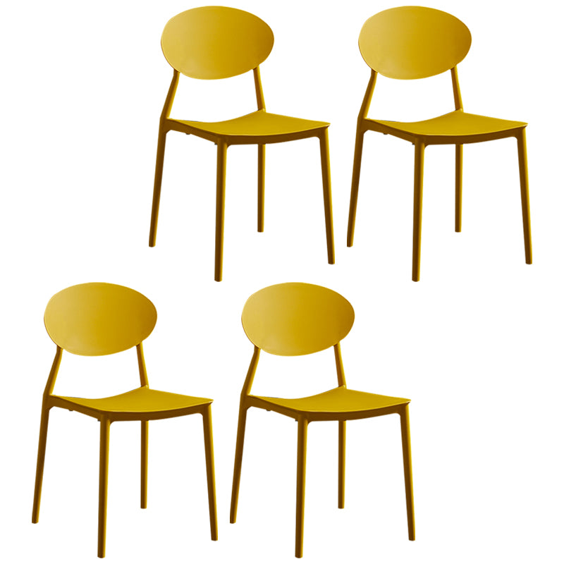 Moderne plastic eetkamerstoel stacking eetarmloze stoel voor restaurantgebruik