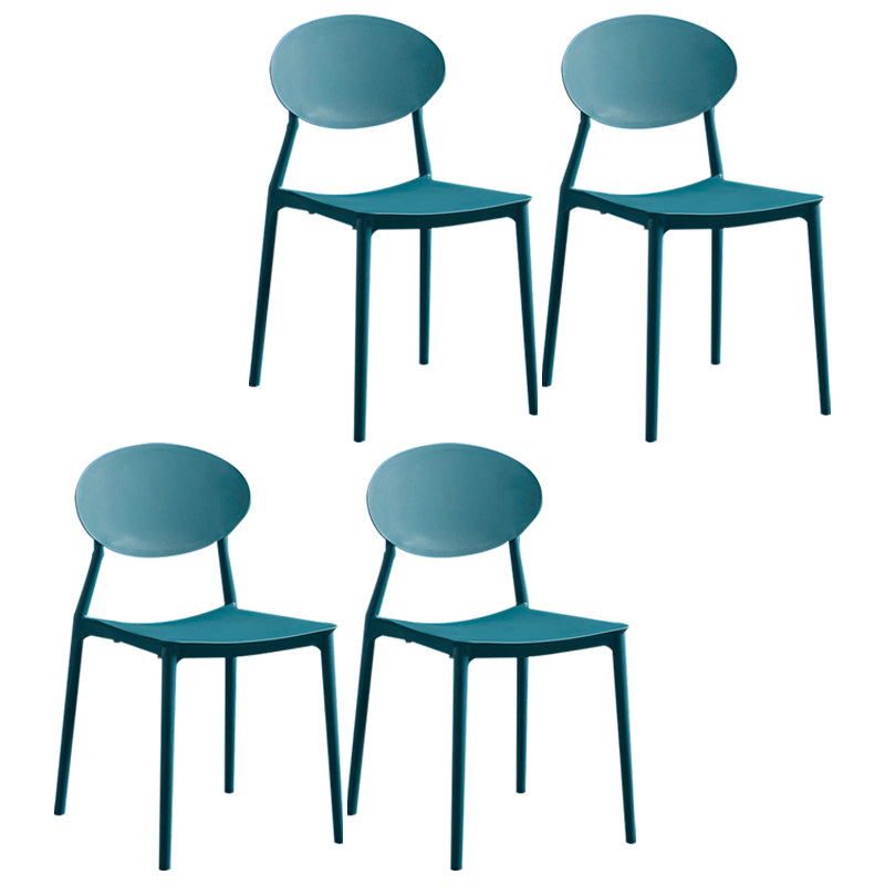 Moderne plastic eetkamerstoel stacking eetarmloze stoel voor restaurantgebruik