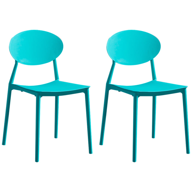 Moderne plastic eetkamerstoel stacking eetarmloze stoel voor restaurantgebruik