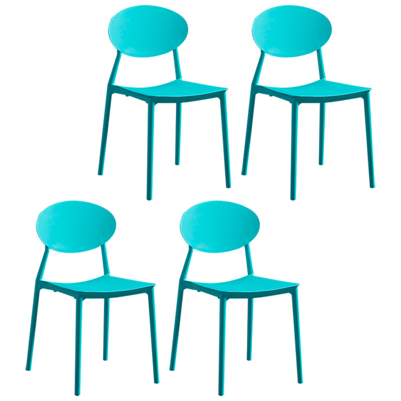 Moderne plastic eetkamerstoel stacking eetarmloze stoel voor restaurantgebruik
