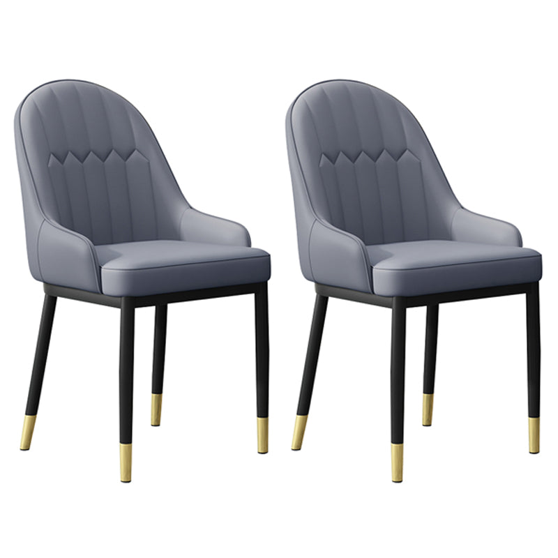 Sillón interior escandinavo Silla de comedor Parsons tapizada de metal