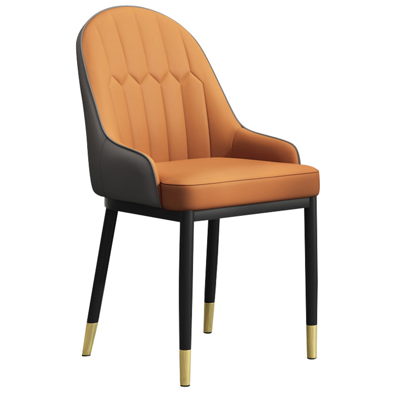 Sillón interior escandinavo Silla de comedor Parsons tapizada de metal