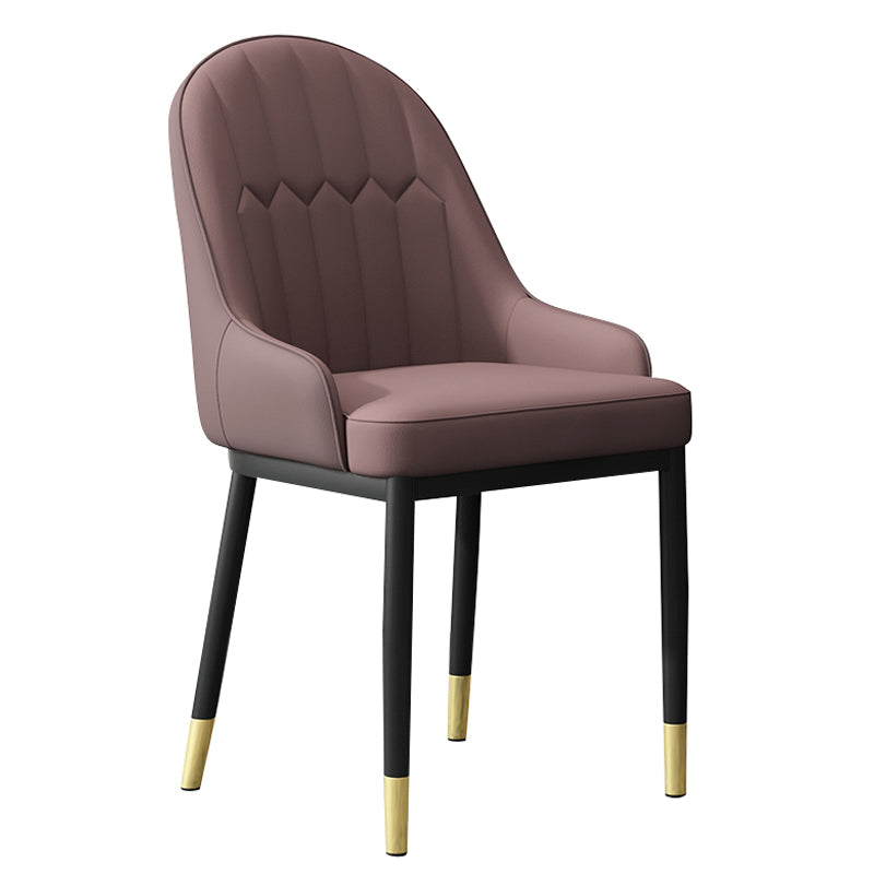 Sillón interior escandinavo Silla de comedor Parsons tapizada de metal