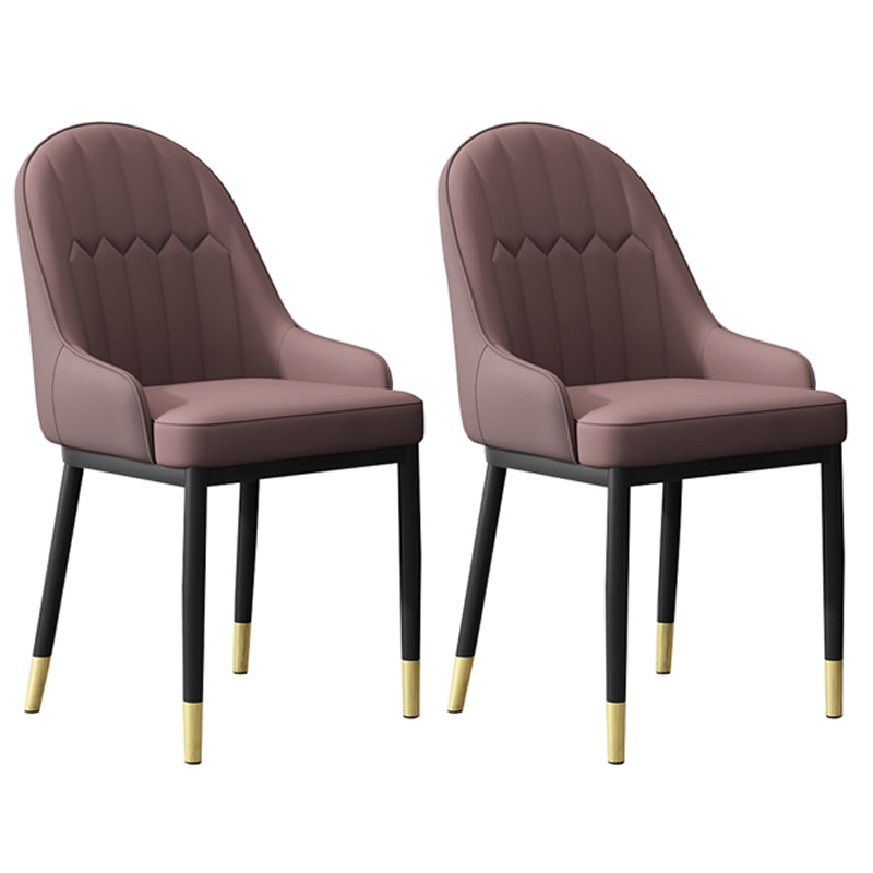 Sillón interior escandinavo Silla de comedor Parsons tapizada de metal