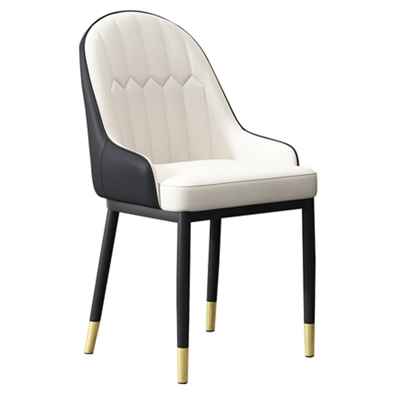 Sillón interior escandinavo Silla de comedor Parsons tapizada de metal