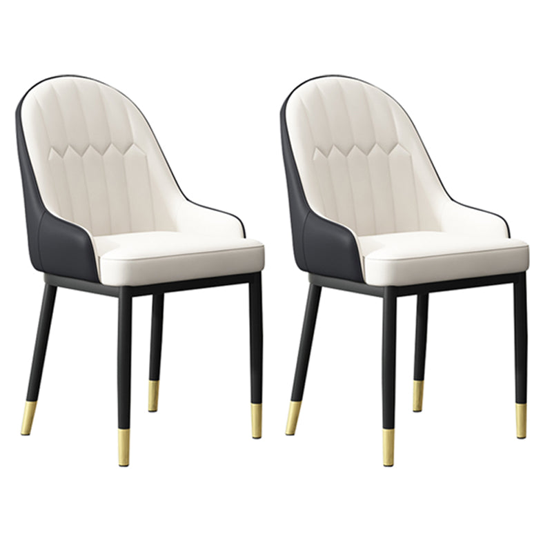 Sillón interior escandinavo Silla de comedor Parsons tapizada de metal