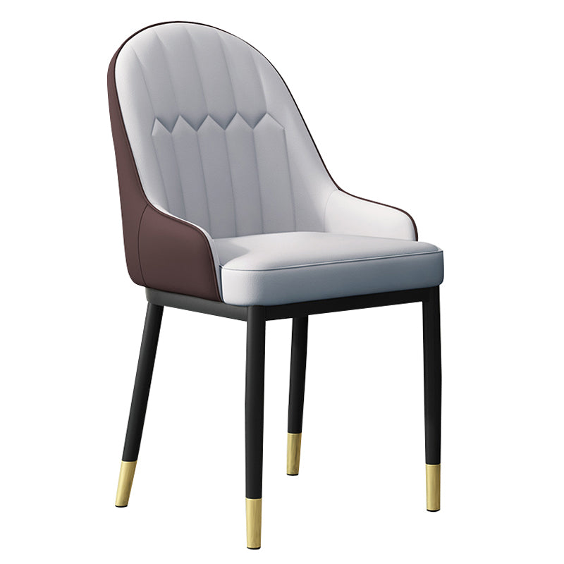 Sillón interior escandinavo Silla de comedor Parsons tapizada de metal
