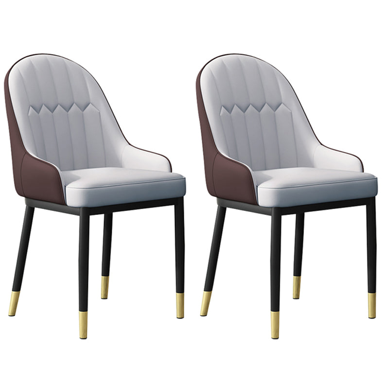 Sillón interior escandinavo Silla de comedor Parsons tapizada de metal