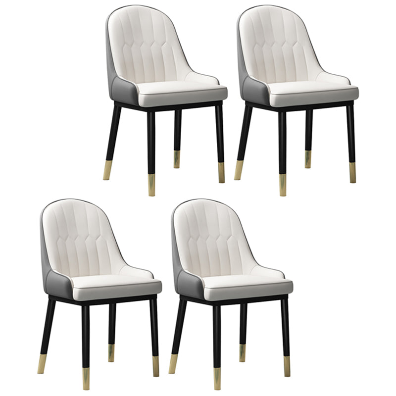 Sillón interior escandinavo Silla de comedor Parsons tapizada de metal