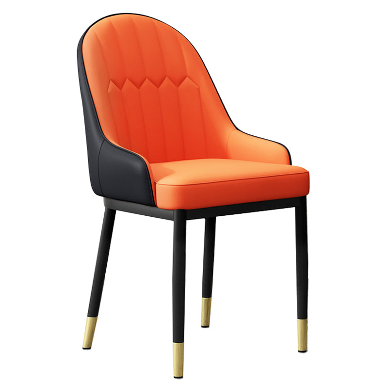 Sillón interior escandinavo Silla de comedor Parsons tapizada de metal