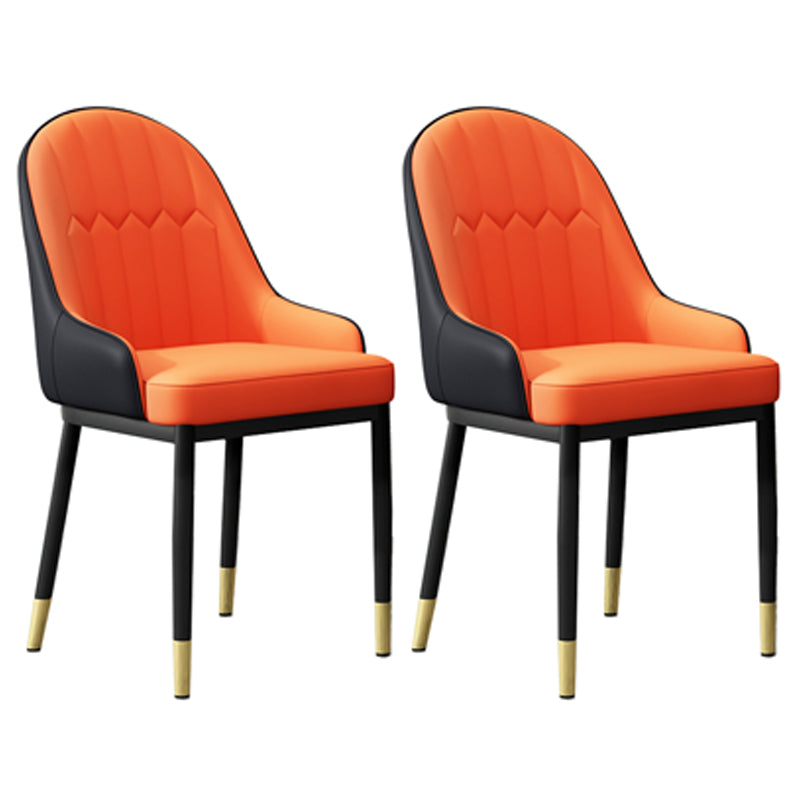 Sillón interior escandinavo Silla de comedor Parsons tapizada de metal