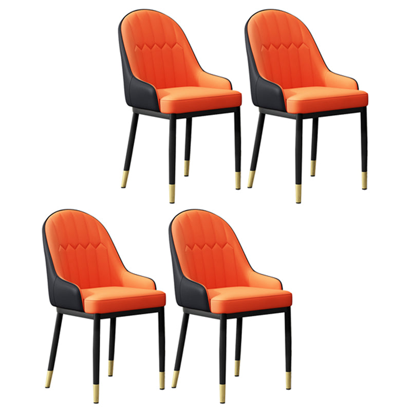 Sillón interior escandinavo Silla de comedor Parsons tapizada de metal