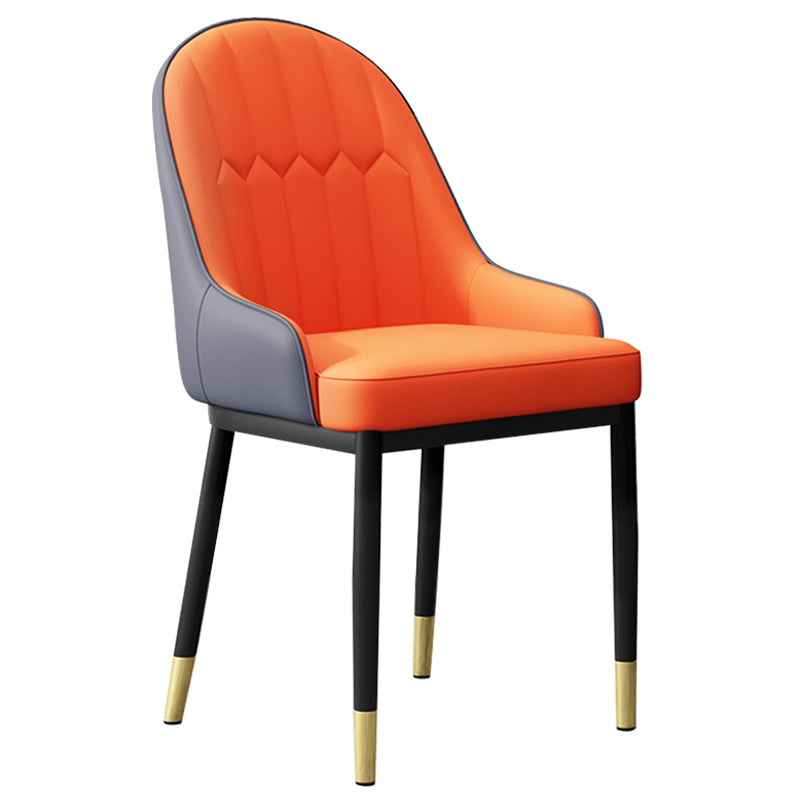 Sillón interior escandinavo Silla de comedor Parsons tapizada de metal