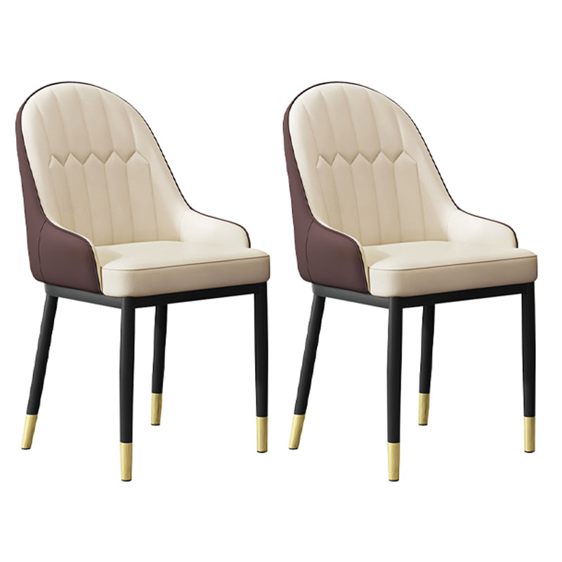 Sillón interior escandinavo Silla de comedor Parsons tapizada de metal
