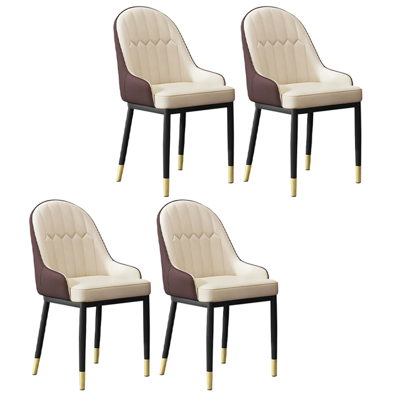 Sillón interior escandinavo Silla de comedor Parsons tapizada de metal