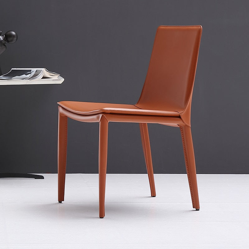 Sillas de comedor de cuero modernas Silla de comedor sin brazos para uso en restaurantes