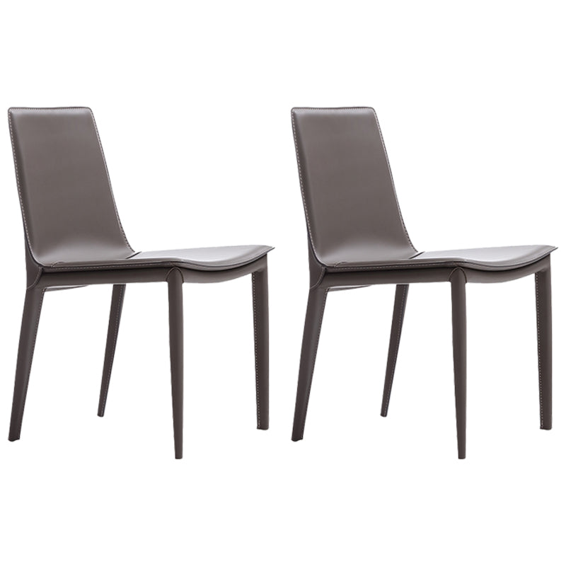 Sillas de comedor de cuero modernas Silla de comedor sin brazos para uso en restaurantes