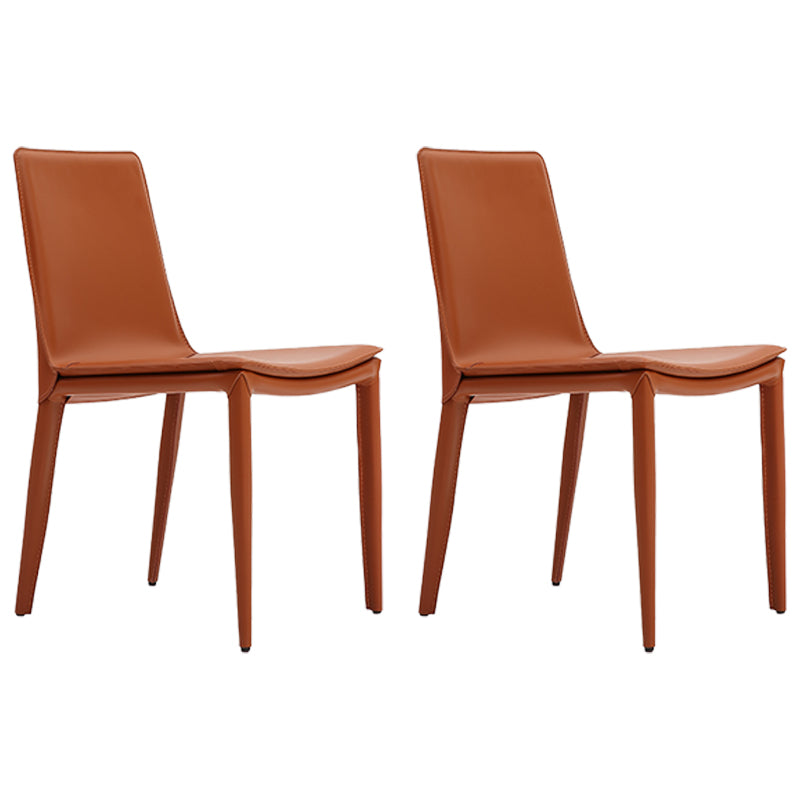 Sillas de comedor de cuero modernas Silla de comedor sin brazos para uso en restaurantes