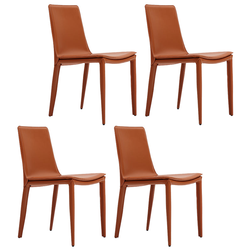 Sillas de comedor de cuero modernas Silla de comedor sin brazos para uso en restaurantes