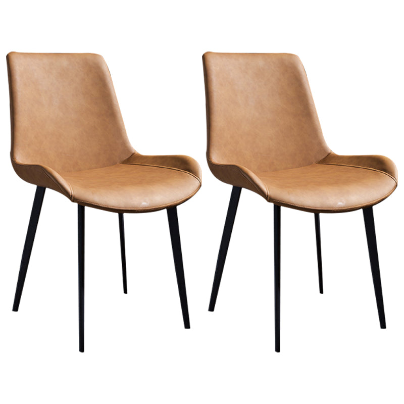 Sillas de comedor de estilo moderno Silla lateral sin brazos de comedor de metal para cocina