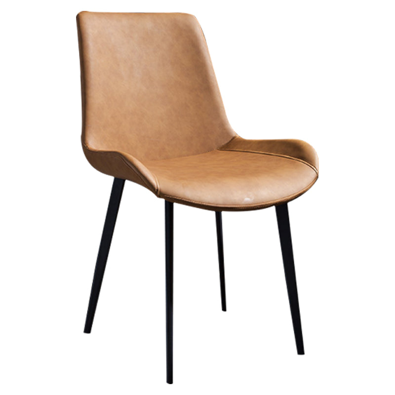 Sillas de comedor de estilo moderno Silla lateral sin brazos de comedor de metal para cocina