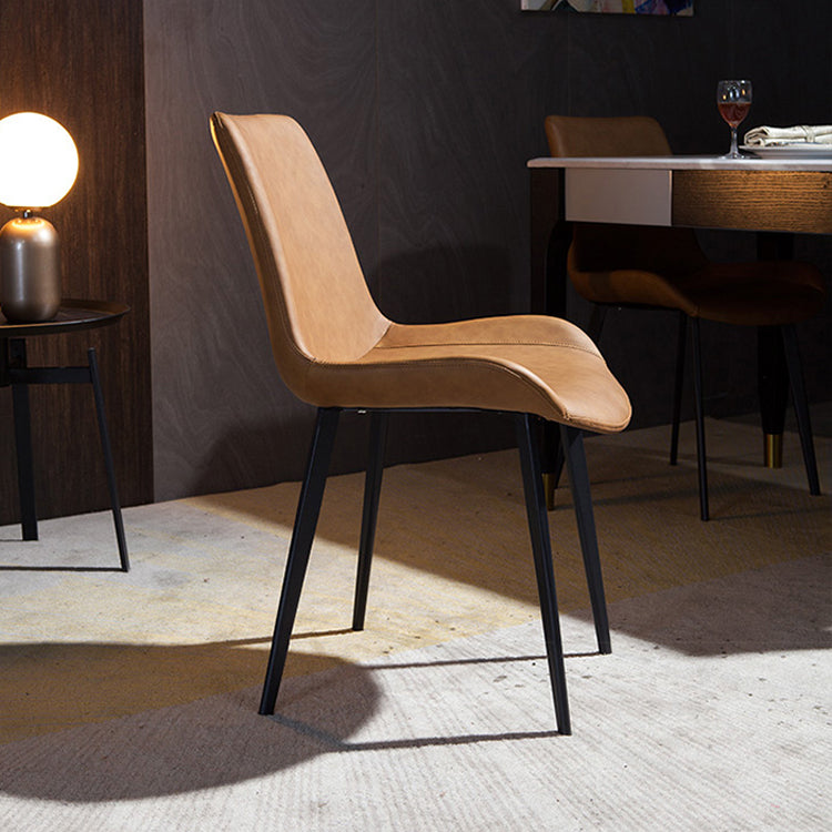 Sillas de comedor de estilo moderno Silla lateral sin brazos de comedor de metal para cocina