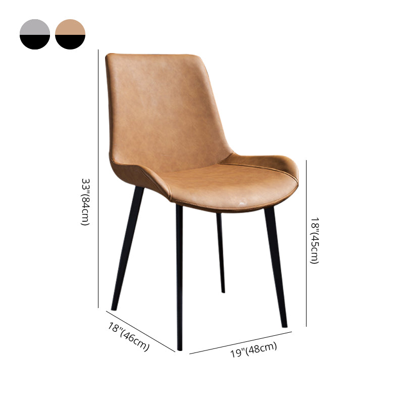 Sillas de comedor de estilo moderno Silla lateral sin brazos de comedor de metal para cocina