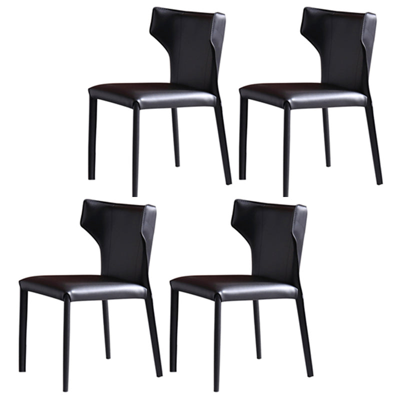 Silla de comedor de estilo moderno, sillón orejero de metal sin brazos para cocina