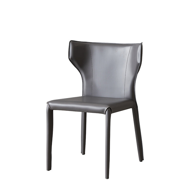 Silla de comedor de estilo moderno, sillón orejero de metal sin brazos para cocina
