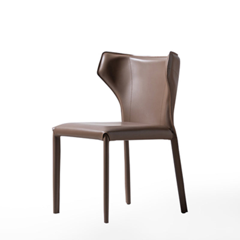 Silla de comedor de estilo moderno, sillón orejero de metal sin brazos para cocina