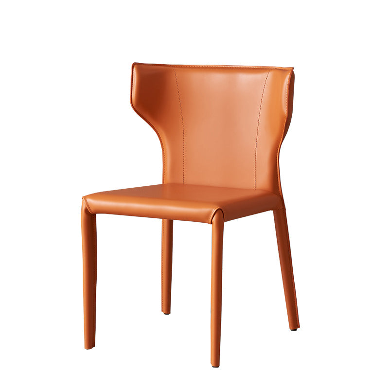 Silla de comedor de estilo moderno, sillón orejero de metal sin brazos para cocina