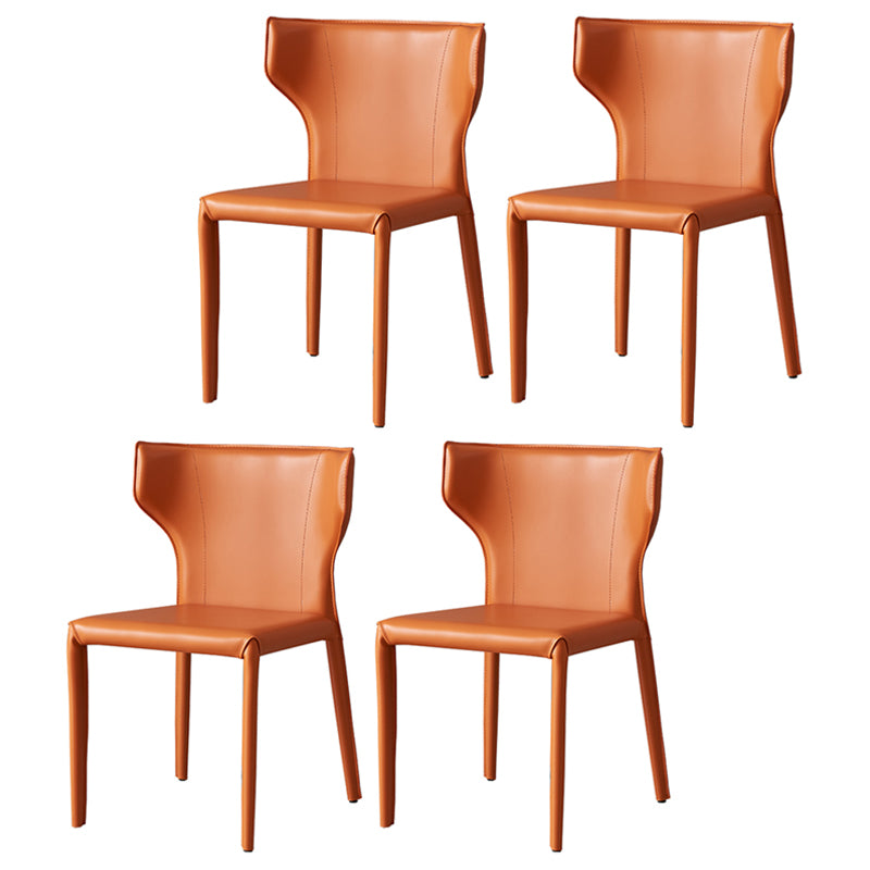 Silla de comedor de estilo moderno, sillón orejero de metal sin brazos para cocina