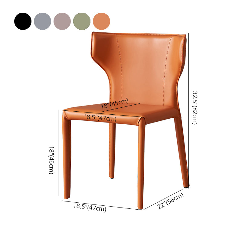 Silla de comedor de estilo moderno, sillón orejero de metal sin brazos para cocina