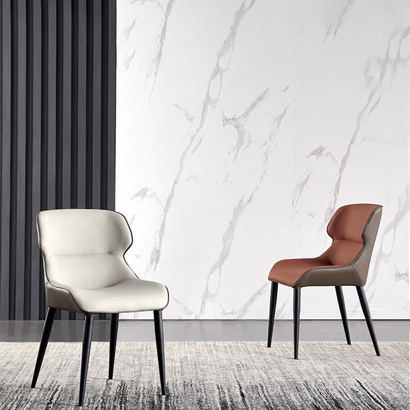 Sedia a braccio industriale interno a wingback in metallo imbottito sedia sala da pranzo
